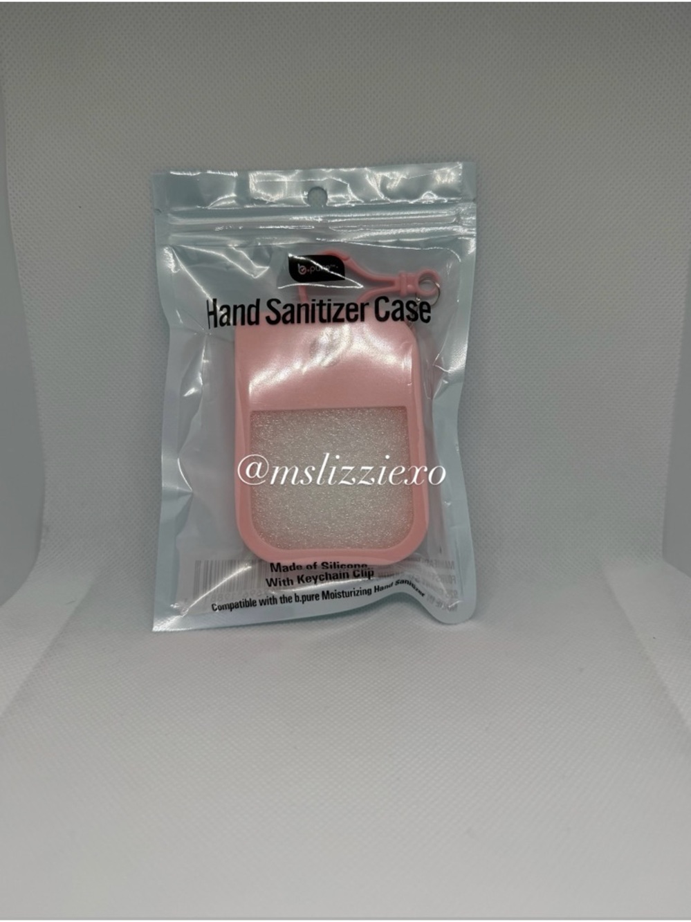 Pink Hand Sanitizer Case with Keychain - Cherry Blossom